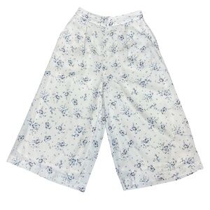 Ingni White Floral Wide Leg Lined Pants